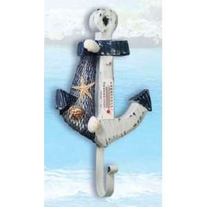  Anchor Hanger With Thermometer 5 Inch x 9 Inch Nautical 