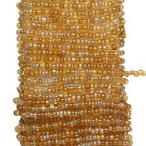  #309 Beaded wire, glass and brass, transparent golden 