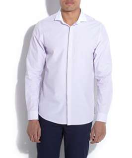 Purple (Purple) Purple Fine Stripe Concealed Placket Shirt  248271950 