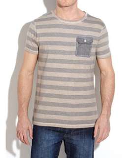 Gold (Gold) Burnout Stripe Tee  238853293  New Look