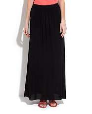 Black (Black) Black Voile Maxi Skirt  245067301  New Look
