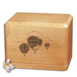  Hot Air Balloons Classic Maple Wood Cremation Urn