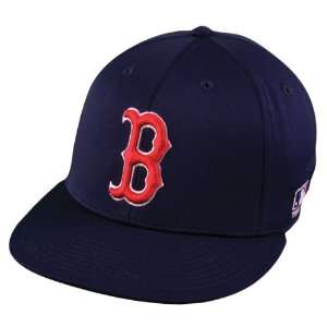   FLAT BRIM Flex FITTED Md/Lg Boston RED SOX Home Navy B Hat Cap