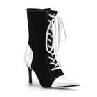 PartyLand Womens Referee Black and White Canvas Lace up Ankle Boots 