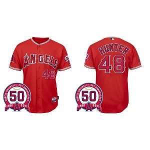  Angeles Angels #48 Torii Hunter Red 2011 MLB Authentic Jerseys Cool 