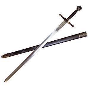  Medieval Excalibur Sword with Scabbard Nickel Finish 