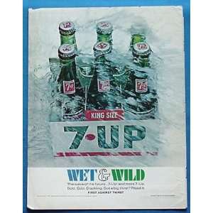 1967 7 Up Soda 6 Pack King Size Bottles Print Ad