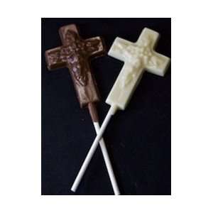 Single Flower Cross Chocolate Lollipops Grocery & Gourmet Food