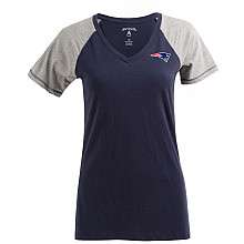 Womens Antigua New England Patriots Energy V Neck T Shirt    