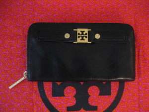 NWT Tory Burch Black Leather Continental Wallet NEW  