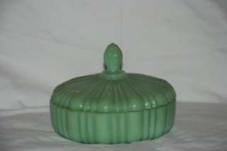 Jadeite Glass Jadite 1950s covered Candy Dish Old Cafe Pattern Fire 