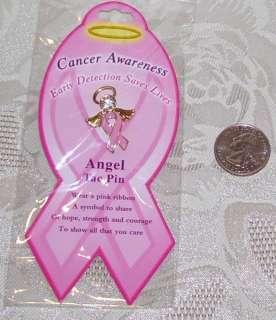 NEW PINK RIBBON ANGEL BREAST CANCER Awareness Pin  
