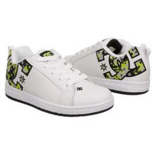 Athletics DC Shoes Kids Court Graffik SE Pre/Grd White/Soft Lime Camo 
