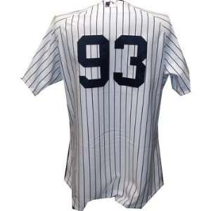  #93 Yankees 2010 Spring Training Game Used Pinstripe Jersey (Silver 