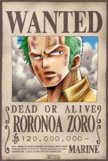 ONE PIECE   Poster Wanted Lorenor Zorro  