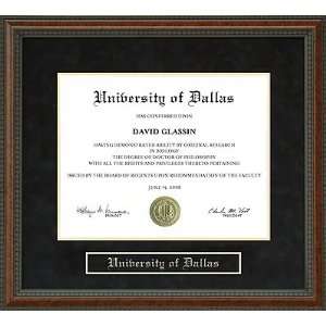 University of Dallas (UD) Diploma Frame 