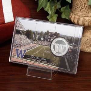 Washington Huskies Husky Stadium Silver Coin Card  Sports 