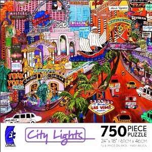   Puzzle   City Lights   Las Vegas Gold II   750 Pieces Toys & Games