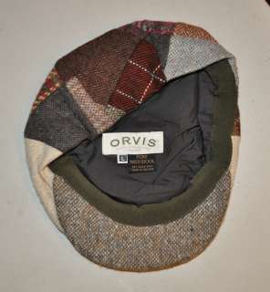 ORVIS IRISH TWEED HAT/CAP ~ LARGE PURE NEW WOOL Made in Ireland PLAID 