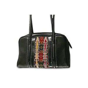 Leather handbag, Midnight Black 