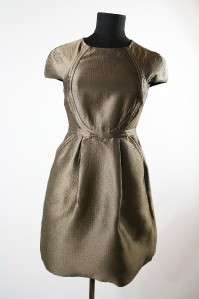 NEW 2011 AUTH TIBI Cap Sleeve Jacquard Fawn Dress 6 $365  