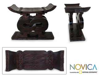 AFRICAN UNITY~Carved Wood Stool Bench~FURNITURE ART  