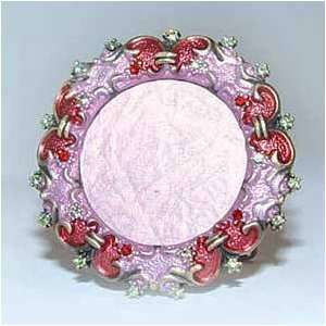 Red Lavender Purple Swarovski Crystal Miniature Round Photo Frame for 
