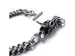 Mens Silver Dragon Stainless Steel Bracelet #U20027  