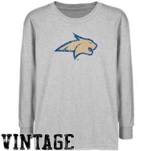NCAA Montana State Bobcats Youth Ash Distressed Logo Vintage T shirt