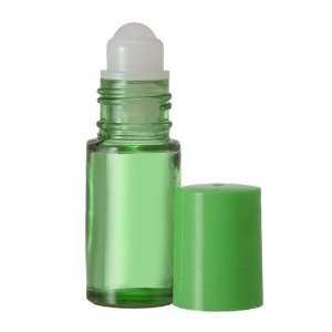  Mini Roll on Refillable Glass Perfume Bottle GREEN 1/8oz 