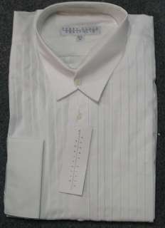 New Mens White Crosswick Perry Ellis Tuxedo Shirt M2/3  