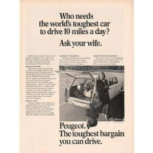  1968 Peugeot Wagon Worlds Toughest Car Print Ad (16920 