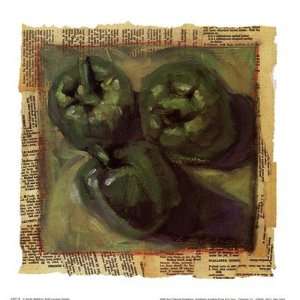  Three Green Peppers Poster Print