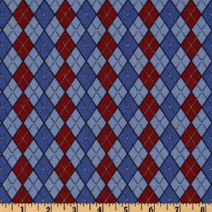  44 Wide Let It Snow Argyle Blue Fabric By The Yard Arts 