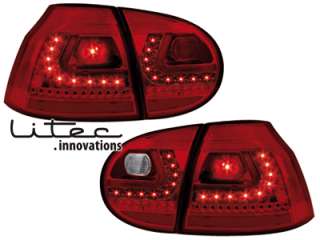 Golf 5 Litec LED Rückleuchten red/crystal Golf 6 Optik  