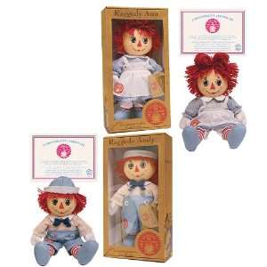  Russ Berrie Raggedy Andy Collectible Doll with Certificate 