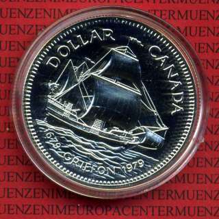 Kanada 1 Dollar Silber 1979 Griffon Schiffsmotiv PL  