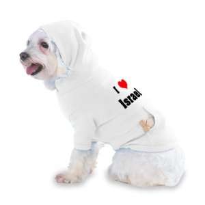  I Love/Heart Israel Hooded T Shirt for Dog or Cat X Small 