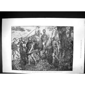  1882 Design Windsor Tapestry Men Kent Marching Army Harold 