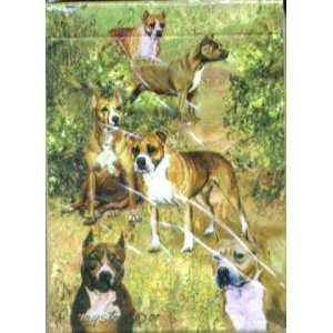 American Staffordshire/Pitbull Dog Playing Cards by Ruth Maystead 