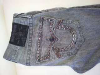 True Religion Nieten grau Jeans vintage sehr selten 1000% orginal in 