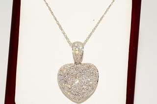 5,500 2.00CT ROUND CUT DIAMOND HEART CLUSTER NECKLACE  