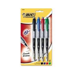 BIC® Z4™+ Stick Roller Ball Pen, Four Color Pack 
