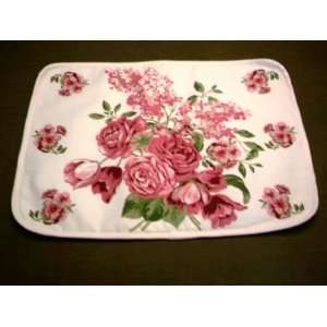   Vintage Floral Roses Fabric Placemats, Set of 4
