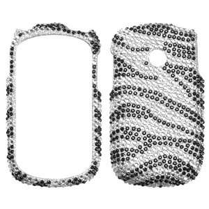  Black Zebra Skin Diamante Protector Cover for LG 800G 