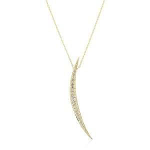    Mizuki 14k Gold and Diamond Vertical Crescent Necklace Jewelry