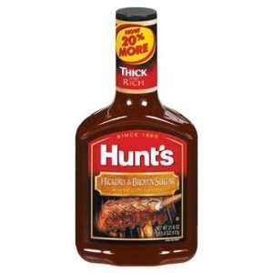 Hunts Hickory & Brown Sugar Barbecue Sauce 21.6 oz (Pack of 12)