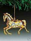 Rocking Horse  Gold Plated w/Swarovski Crystal Ornament  