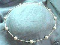 8mm GRAY/GREY Sea Shell Pearl TIN CUP NECKLACE 16/18  