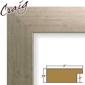 Picture Frame Brushed Weathered Silver 2 Wide Complete New Frame 